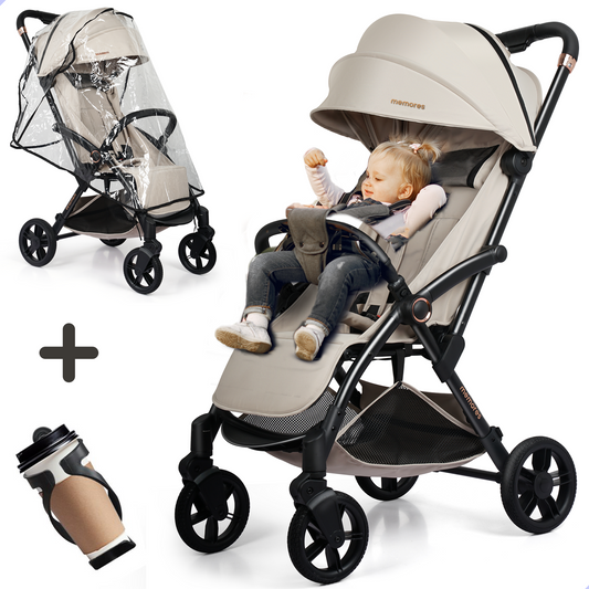 Memores Buggy Imperial Khaki -  Automatisch inklapsysteem. Incl. Gratis Luiertas