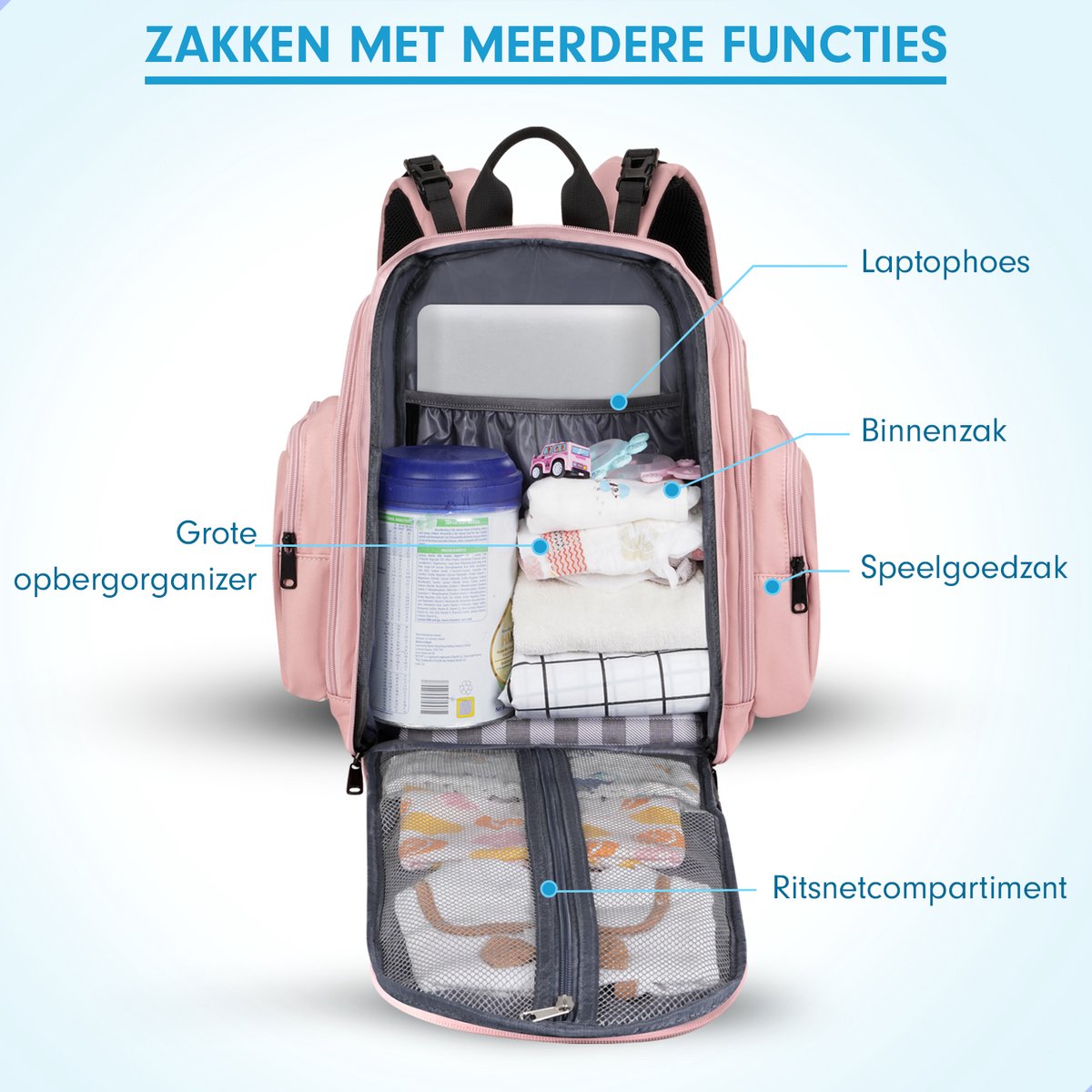 AG Luiertas Rugzak Roze 28L