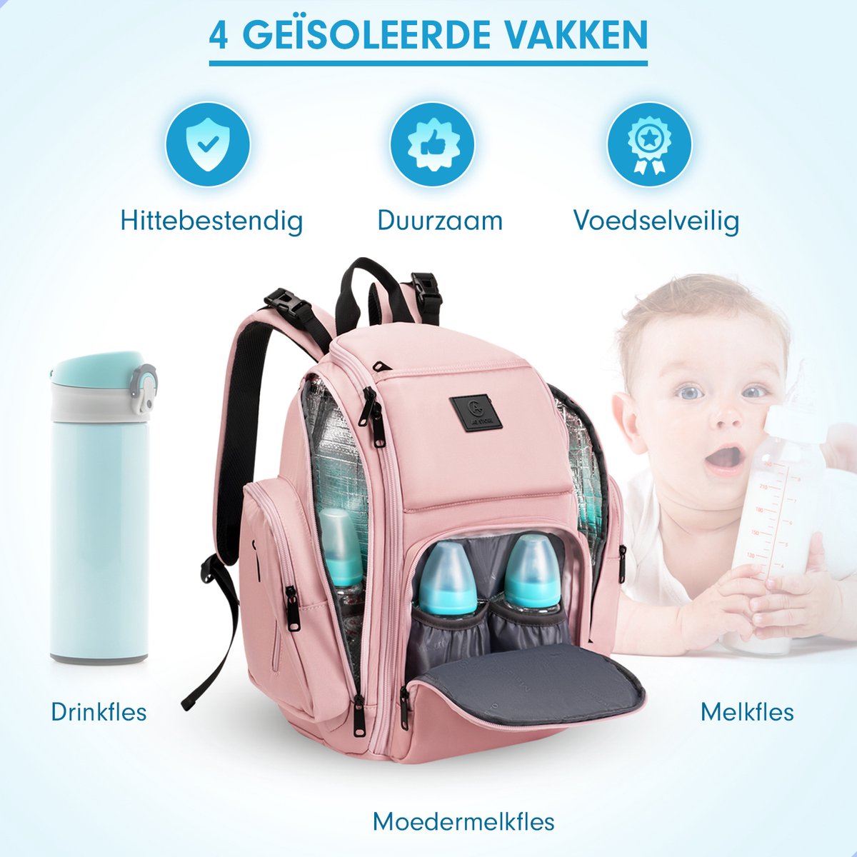 AG Luiertas Rugzak Roze 28L