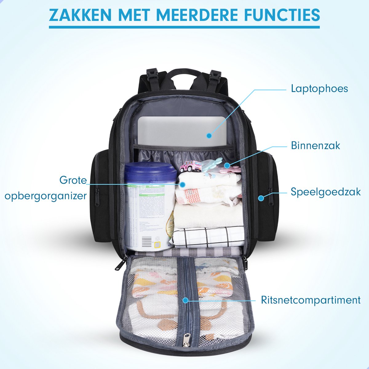 AG Luiertas Rugzak Zwart 28L