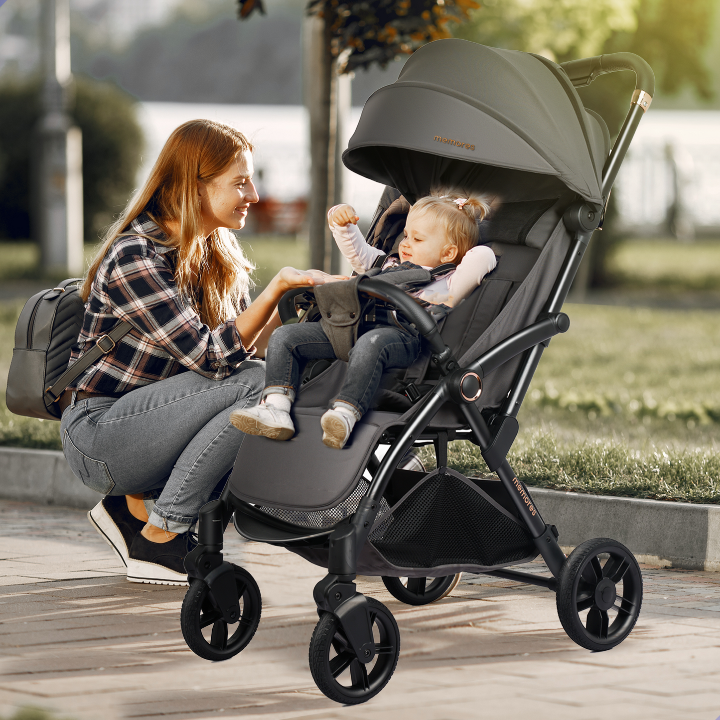 Memores Buggy Moon Grey - Automatisch inklapsysteem. Incl. Gratis Luiertas.