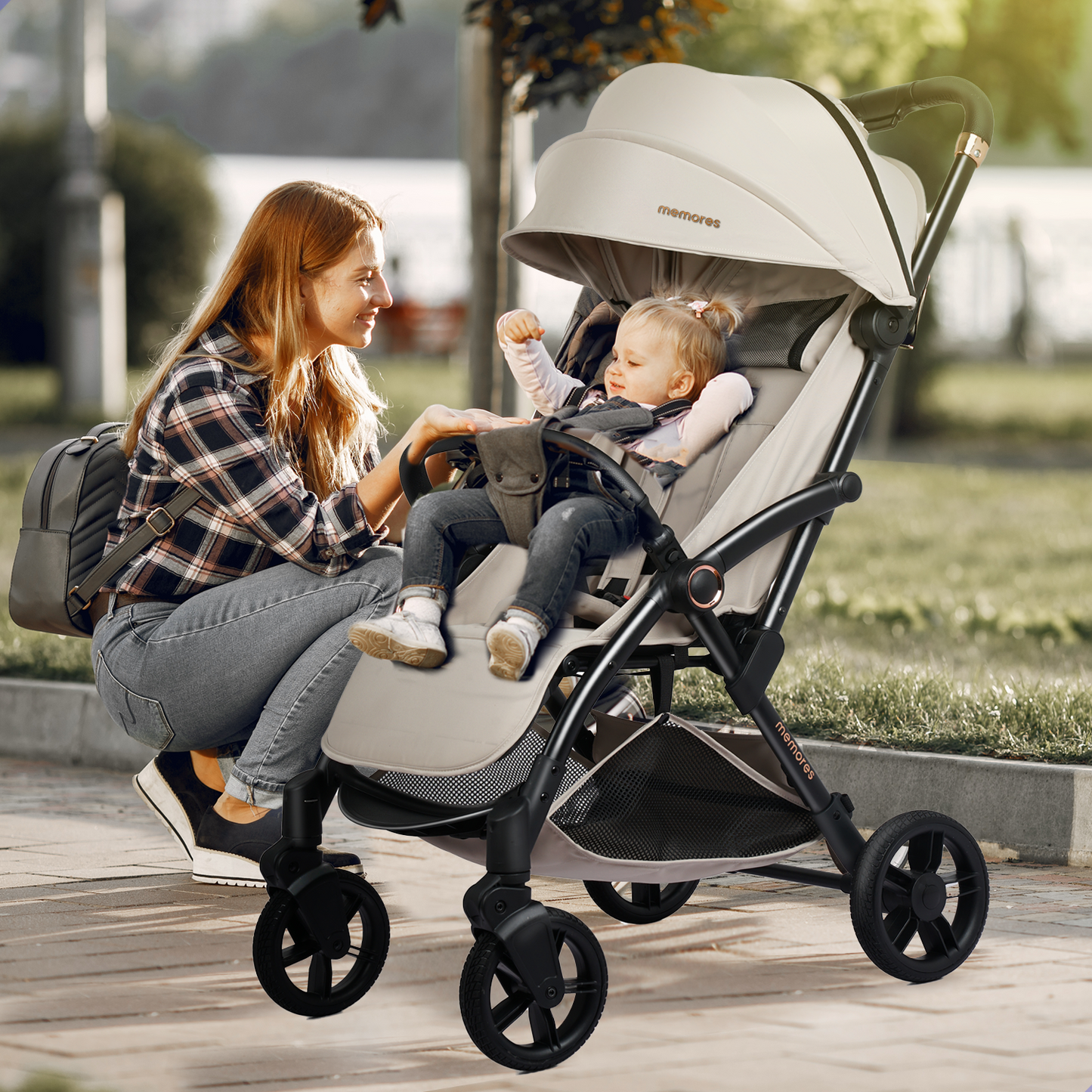 Memores Buggy Imperial Khaki - Automatisch inklapsysteem. Incl. Gratis Luiertas