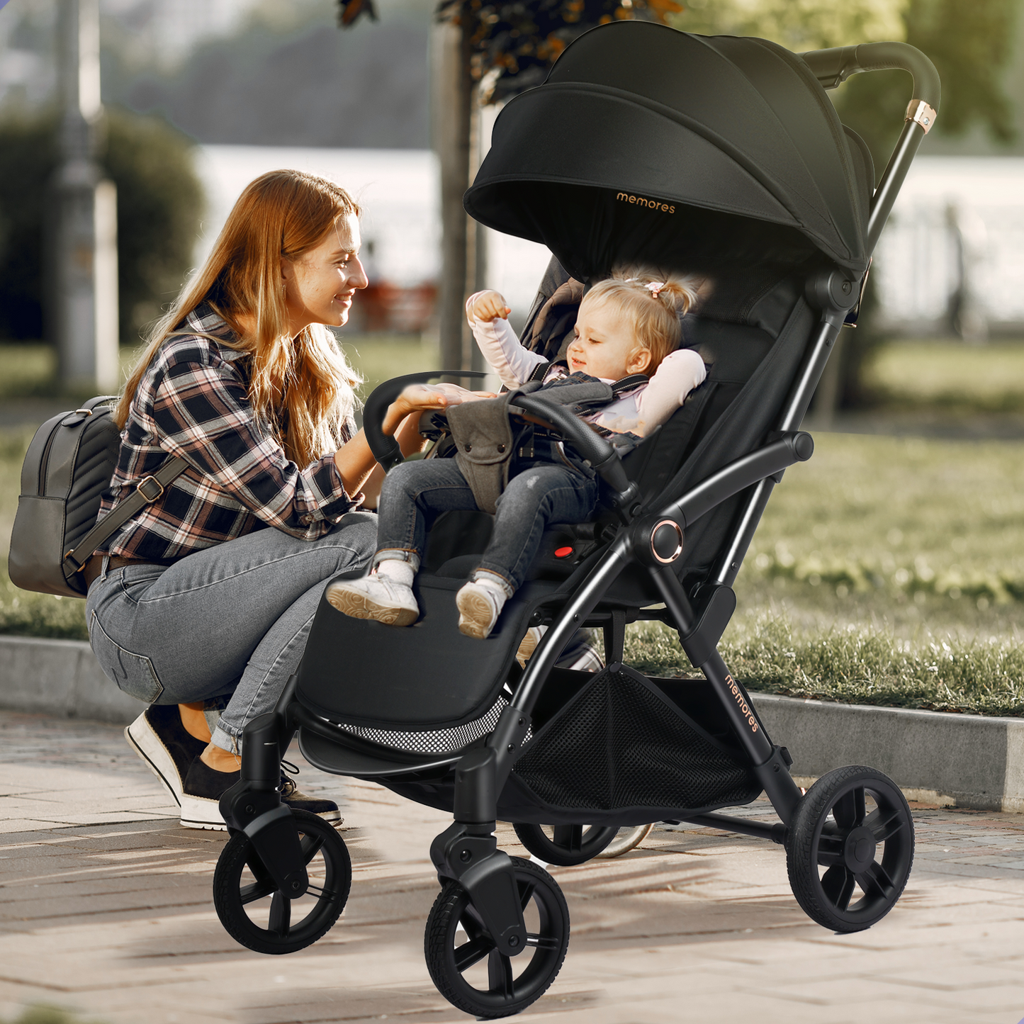 Memores Buggy Onyx Black - Automatisch inklapsysteem. Incl. Gratis Luiertas.