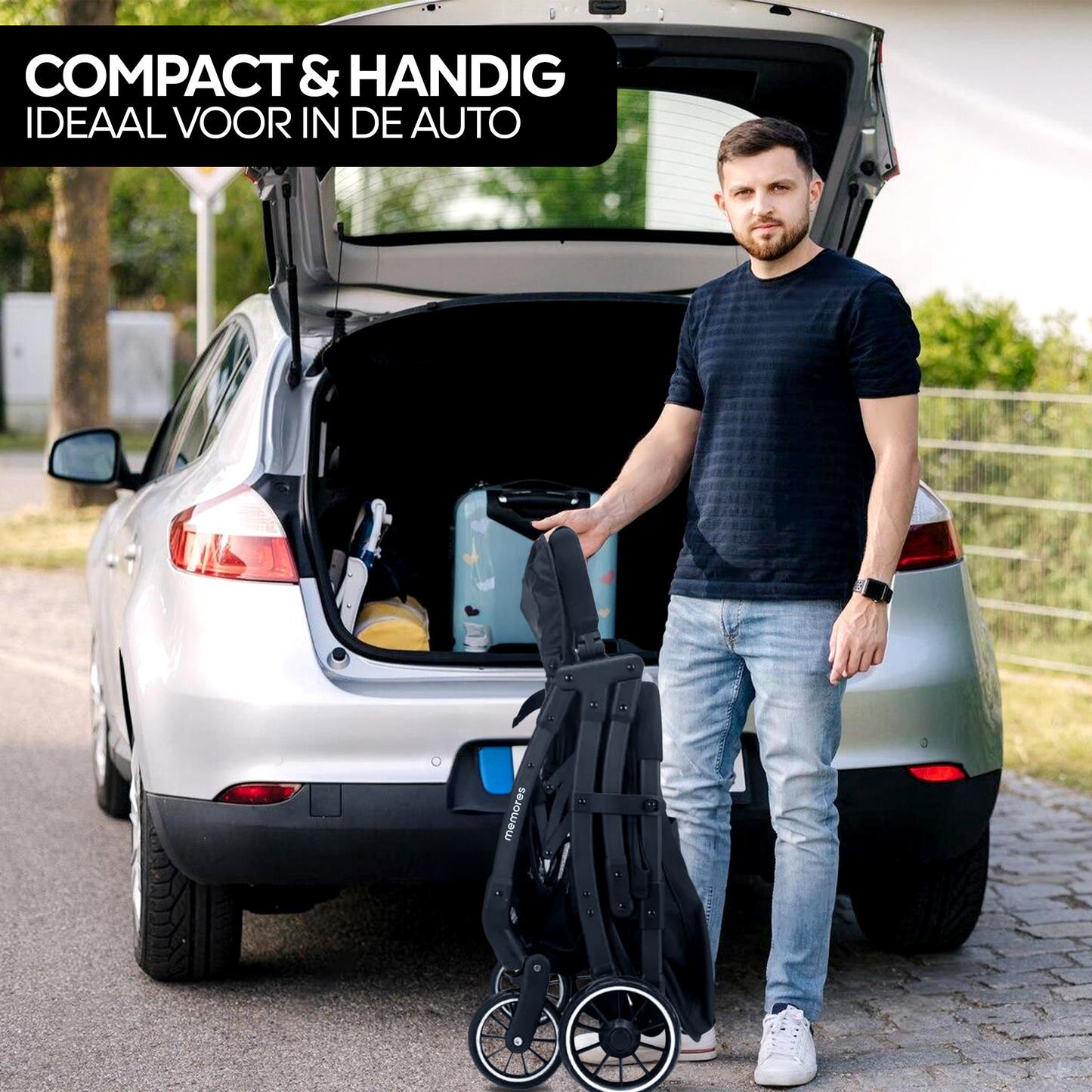 Memores Buggy Black. Incl. Gratis Luiertas.