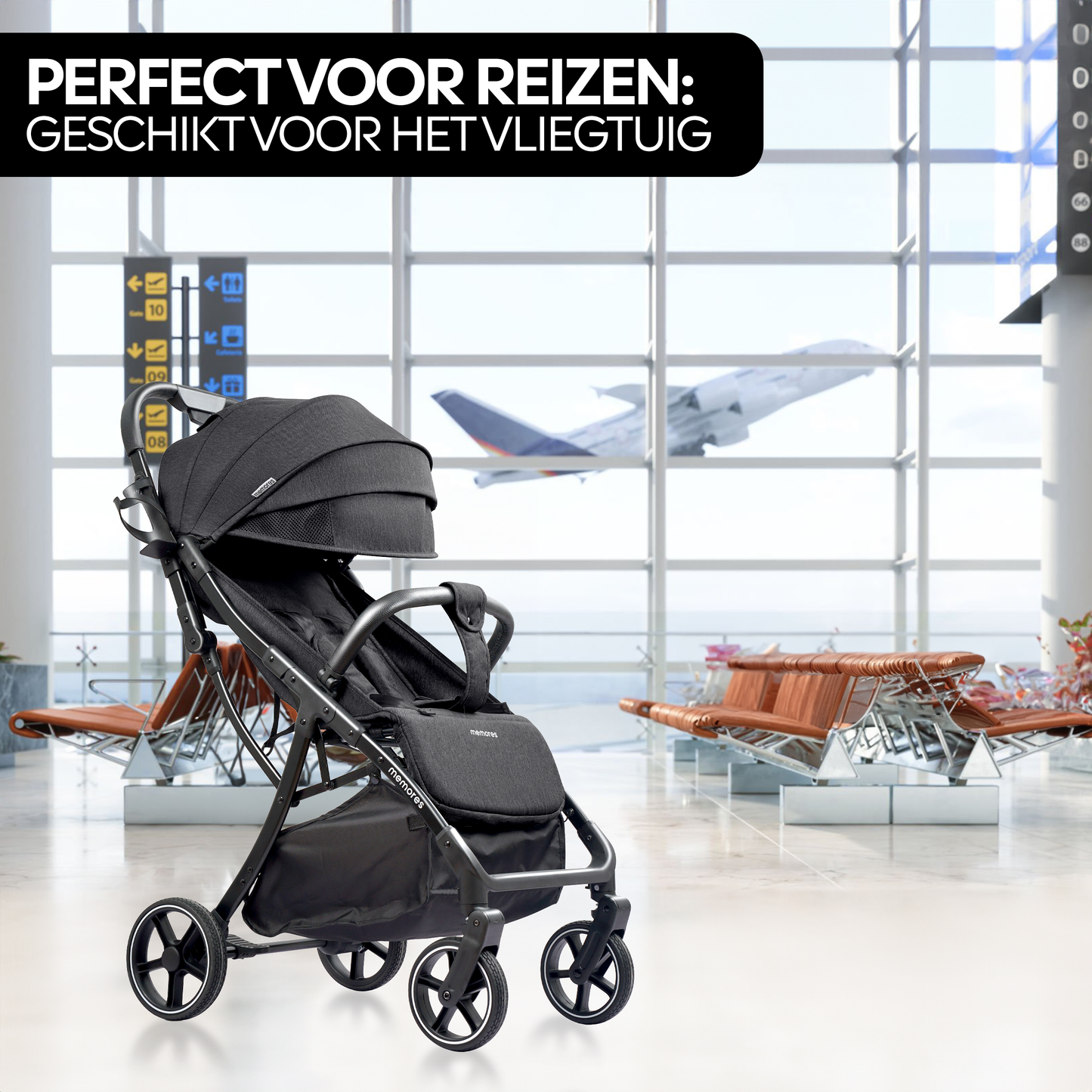 Memores Buggy Black. Incl. Gratis Luiertas.