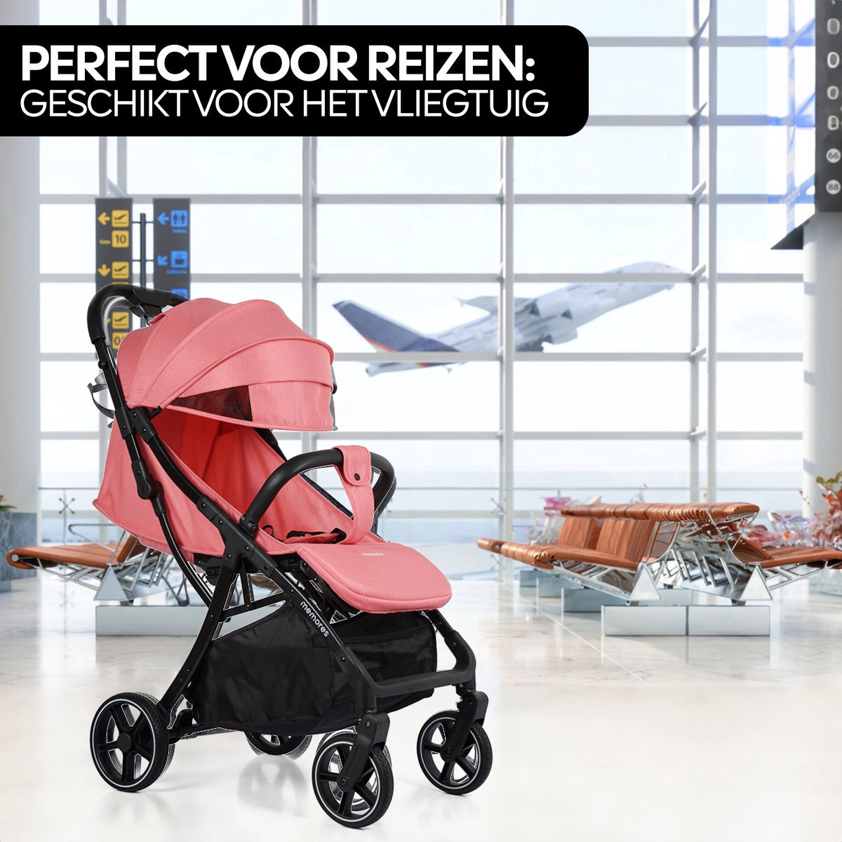 Memores Buggy Pink. Incl. Gratis Luiertas.