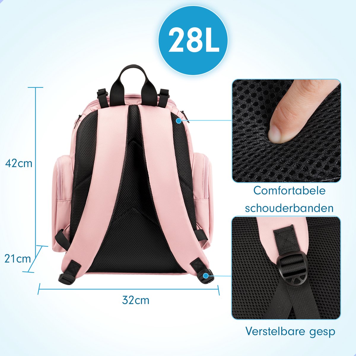 AG Luiertas Rugzak Roze 28L